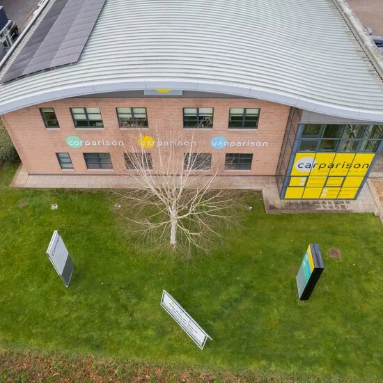 Aerial shot of Corparison's Exeter office